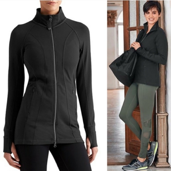 Athleta Jackets & Blazers - Athleta CYA Hope 2 black zip up jacket medium